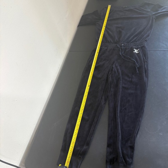 Juicy Couture Velour Jumpsuit Coveralls Womens M Black Juicy Mania Retro Y2K - Picture 8 of 13